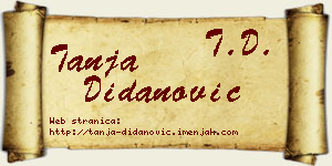 Tanja Didanović vizit kartica